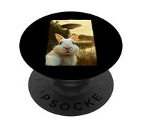 Funny Rabbit UFO Encounter Hilarious Rabbit Selfie Aliens PopSockets Adhesive PopGrip