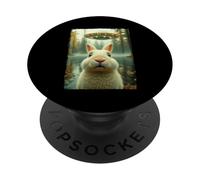 Funny Rabbit UFO Encounter Hilarious Rabbit Selfie Aliens PopSockets Adhesive PopGrip