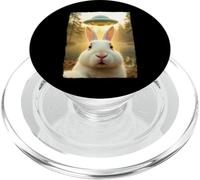Funny Rabbit UFO Encounter Hilarious Rabbit Selfie Aliens PopSockets PopGrip for MagSafe