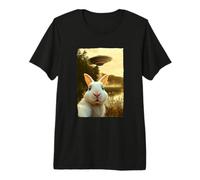 Funny Rabbit UFO Encounter Hilarious Rabbit Selfie Aliens Premium T-Shirt
