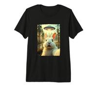 Funny Rabbit UFO Encounter Hilarious Rabbit Selfie Aliens Premium T-Shirt