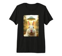 Funny Rabbit UFO Encounter Hilarious Rabbit Selfie Aliens Premium T-Shirt