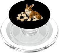 Funny Rabbit With A Soccer Ball PopSockets PopGrip for MagSafe