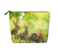 Funny Rabbits Cosmetic Bag - Single Layer Large Capacity Travel Organizer, Daily Organizer with Zipper