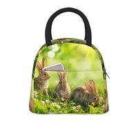 Funny Rabbits print Lunch bag,Reusable Insulated Lunch Bag for Women Men,for Office Picnic Beach Travel
