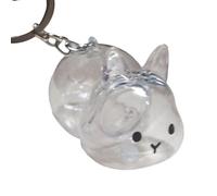 Funny Rabbits Shape Hair Storage Keepsakes Box Keychain Clear Pet Furs Collector Pendant Decors Pet Lover Gift Clear Themed Miniature Organizers