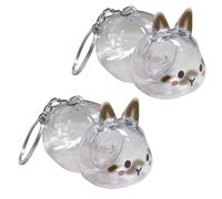 Funny Rabbits Shape Hair Storage Keepsakes Box Keychain Clear Pet Furs Collector Pendant Decors Pet Lover Gift Clear Furs Storage Box Pendant
