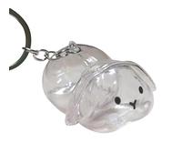 Funny Rabbits Themed Keepsakes Bunnies Hair Container Keyring Decorative Clear Pet Furs Collector Keychain Pendant Gift Decorative Furs Collector Keychain Charm
