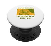Funny Rabies Cat Shirt High On My Bitin List Humor PopSockets Adhesive PopGrip