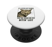 Funny Rabies Cat Shirt High On My Bitin List Humor PopSockets Adhesive PopGrip