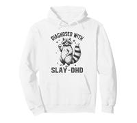 Funny Raccoon ADHD Awareness Month Diagnosed With Slay-DHD Pullover Hoodie