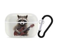 Funny Raccoon Airpod Pro Case Cover Wireless Earbuds Case Protective Cover with Keychain Compatible with AirPods 1st & 2nd Generation Full Protective, Front LED Visible White