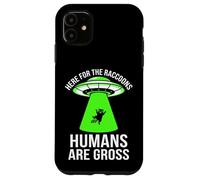 Funny Raccoon Alien Abduction UFO Here For The Raccoons Case for iPhone 11