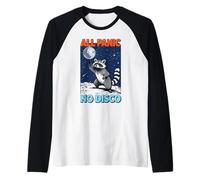 Funny Raccoon All Panic No Disco Raglan Baseball Tee