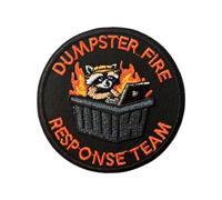 Funny Raccoon Animal Embroidery Patches, Dumpster Fire Military Tactical Morale Patch Hook and Loop Badge Sew On for Clothing, Dress, Hat, Backbags