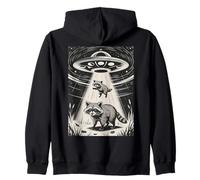 Funny Raccoon Astronaut in Space Adventure Zip Hoodie