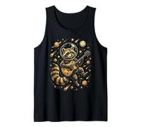 Funny Raccoon Astronaut Playing Guitar Space Tank Top