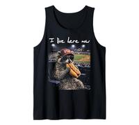 Funny Raccoon Ballfield Hot-Dog Baseball I Live Here Now Tank Top