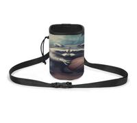 Funny Raccoon Basketball Dog Fanny Pack Treat Pouch Sling Bag | Chest Packs Adjustable drawstring Plastic clip,Zippered storage bag,Classification storage bag dispenser
