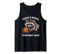 Funny Raccoon Basketball Trash Hoops Dad Do Dunk What I Want Tank Top