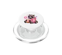 Funny Raccoon Boba Tea Good Vibes Only Cute Trash Panda Kids PopSockets PopGrip for MagSafe