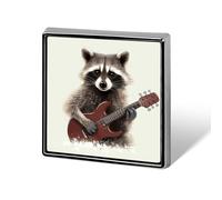 Funny Raccoon Brooch Pin Cute Button Badge Aluminum Alloy Button Pins Rectangle Lapel Pin Elegant Memorial Pins Square Brooches for Clothing Backpack Jackets Decoration