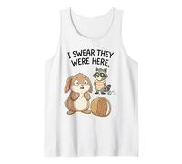Funny Raccoon Bunny Easter Egg Hunt I Swear They were Here Tank Top