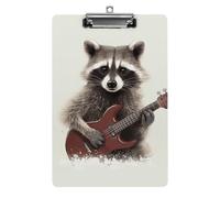 Funny Raccoon Clipboard, A4 Acrylic Clipboard with Hanging Hole, Ultra-Light Clip Board - Holds 100 Sheets, Shatterproof Document Holder for Office, 12.5" X 8.5"