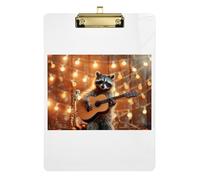 Funny Raccoon Clipboards Writing Board Paperboard Chic Design Clipboard with Low Profile Metal Clip for Nurses Teachers Coaches 12.5 x 9 Inches