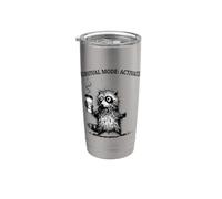 Funny Raccoon Coffee Lover Survival Mode Activated Graphic Stainless Steel Insulated Tumbler