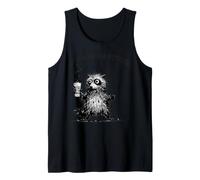 Funny Raccoon Coffee Lover Survival Mode Activated Graphic Tank Top