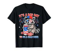 Funny Raccoon Cold Beer USA July 4 Party Outfit T-Shirt
