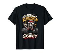 Funny Raccoon Currently Negotiating with Gravity Gym Lover Value Graphic T-Shirt