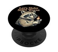 Funny Raccoon Dark Humor Chaos Trash Panda Vintage PopSockets Adhesive PopGrip