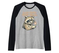 Funny Raccoon Dark Humor Chaos Trash Panda Vintage Raglan Baseball Tee