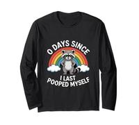 Funny Raccoon Days Since I Last Pooped Myself Long Sleeve T-Shirt