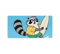 Funny Raccoon Desk Mat 30x60cm, Non-Slip Rubber Base with Stitched Edges, Waterproof Desk Pad for Keyboard & Mouse, Large Mouse Pad for Office Gaming