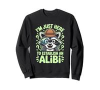 Funny Raccoon Detective Alibi Joke Novelty Investigator Fun Sweatshirt