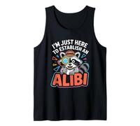 Funny Raccoon Detective Alibi Joke Novelty Investigator Fun Tank Top