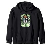 Funny Raccoon Detective Alibi Joke Novelty Investigator Fun Zip Hoodie