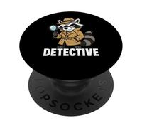 Funny Raccoon Detective Animal Graphic PopSockets Adhesive PopGrip