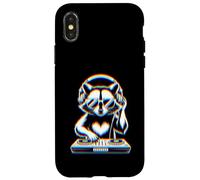 Funny Raccoon DJ With Headphones and Turntable Case for iPhone X/XS