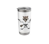 Funny Raccoon Doing Karate Samurai Ninja Raccoon Stainless Steel Insulated Tumbler