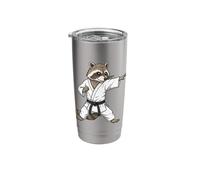Funny Raccoon Doing Karate Samurai Ninja Raccoon Stainless Steel Insulated Tumbler
