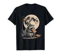 Funny Raccoon Eating Pizza Lovers Magic Moon Animal Meme Value Graphic T-Shirt