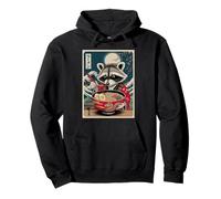 Funny Raccoon Eating Ramen Japanese Noodles Racoon Anime Pullover Hoodie