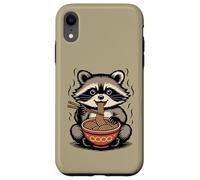 Funny Raccoon Eating Ramen Noodles with Chopsticks Foodie Case for iPhone XR