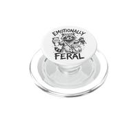 Funny Raccoon Emotionally Feral PopSockets PopGrip for MagSafe