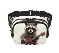 Funny Raccoon Fanny Pack For Women Waterproof Adjustable Belt Bags Waist Pack Fashion Casual Crossbody Bags Bum Bag For Running Workout Hiking Traveling, Black, One Size