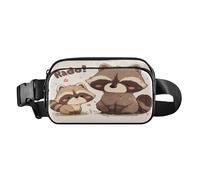 Funny Raccoon Fashion Waist Bag Fanny Pack for Women Men Small Crossbody Sling Bag with Adjustable Strap for Workout Running Hiking, Aesthetic Fighting Fish, One Size